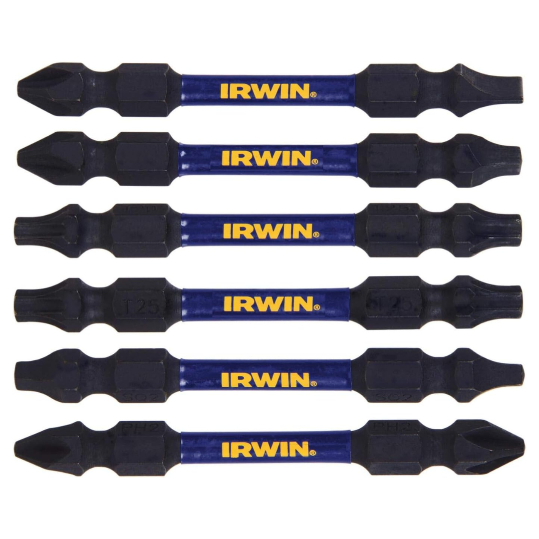 6-Piece Irwin 2-1/2" L Impact Double-Ended Screwdriver Bit Set