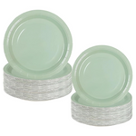 200-Piece Sage Green Round Disposable Dinner Plates