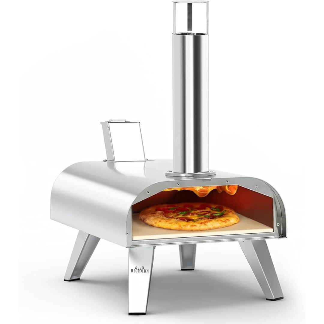 Big Horn Outdoors Wood Pellet Portable Stainless Steel Pizza Oven