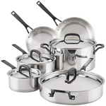 KitchenAid 10-Piece 5-Ply Clad Stainless Steel Cookware Pots And Pans Set