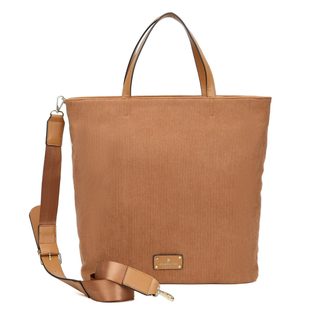 London Fog Women's Birming Structured Tote (Camel Or Black)