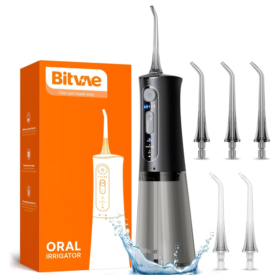 Bitvae C5 Cordless Rechargeable Portable Water Dental Flosser W/ 5 Tips