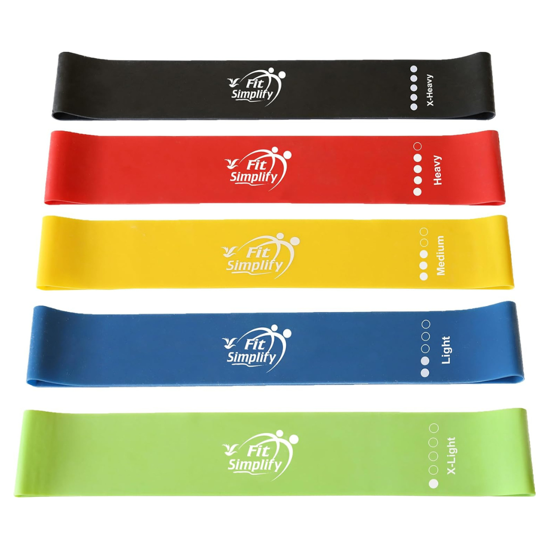 Set Of 5 Fit Simplify Resistance Loop Exercise Bands (2- Colors)