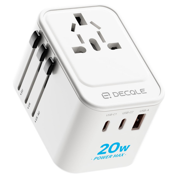 decqle Universal All-In-One Portable Travel Plug Adapter