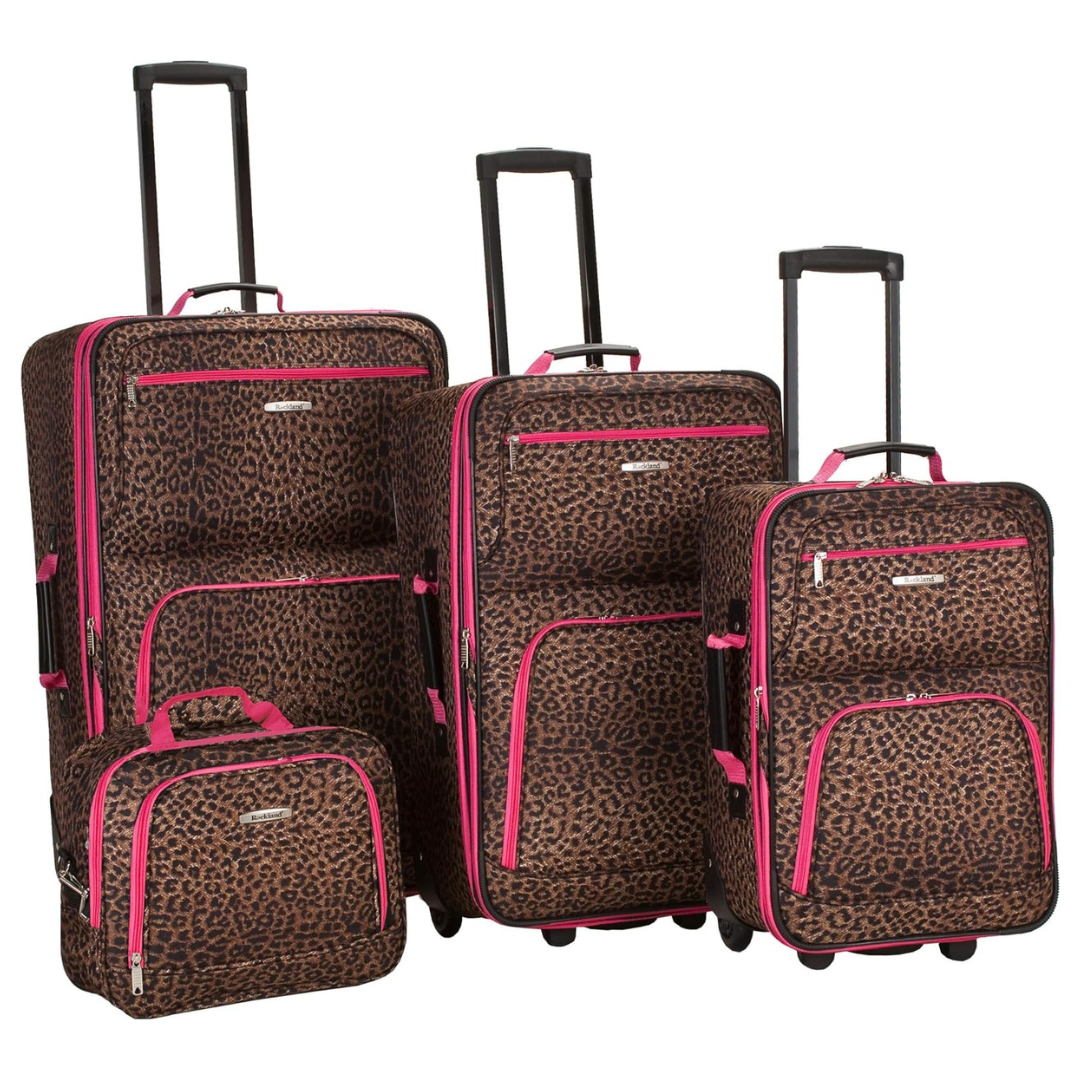 4-Piece Rockland Jungle Softside Upright Luggage Set (14/29/24/28)