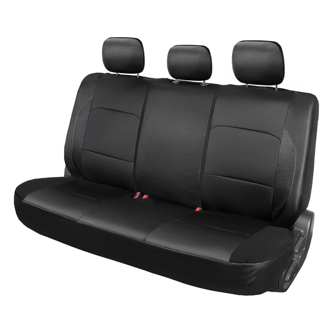 Car Dress Casino Rear Soft Faux Leather Seat Cover (Black)