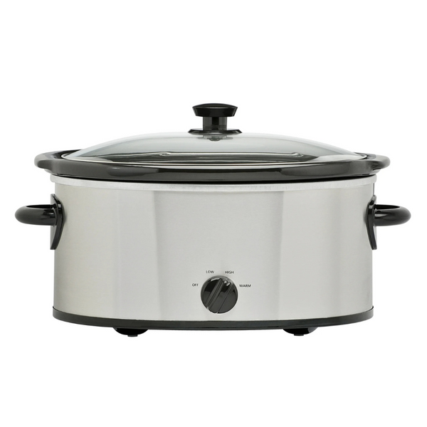 Mainstays 6 Quart Oval Stainless Steel Slow Cooker