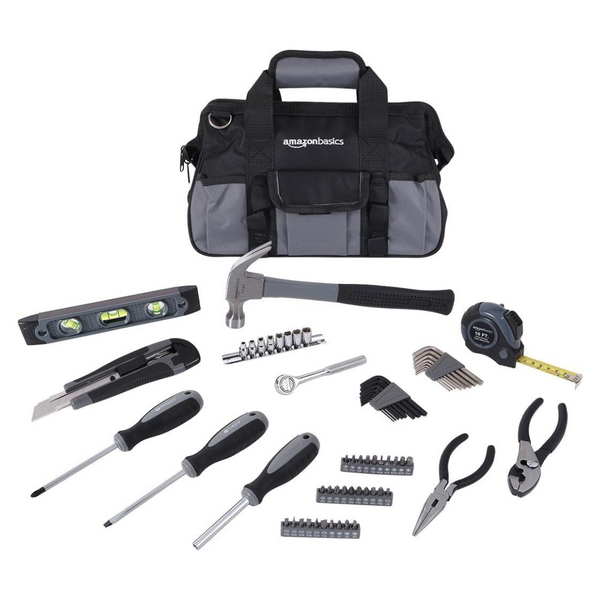 Amazon Basics 65-Piece Home Basic Repair Tool Kit W/ Bag