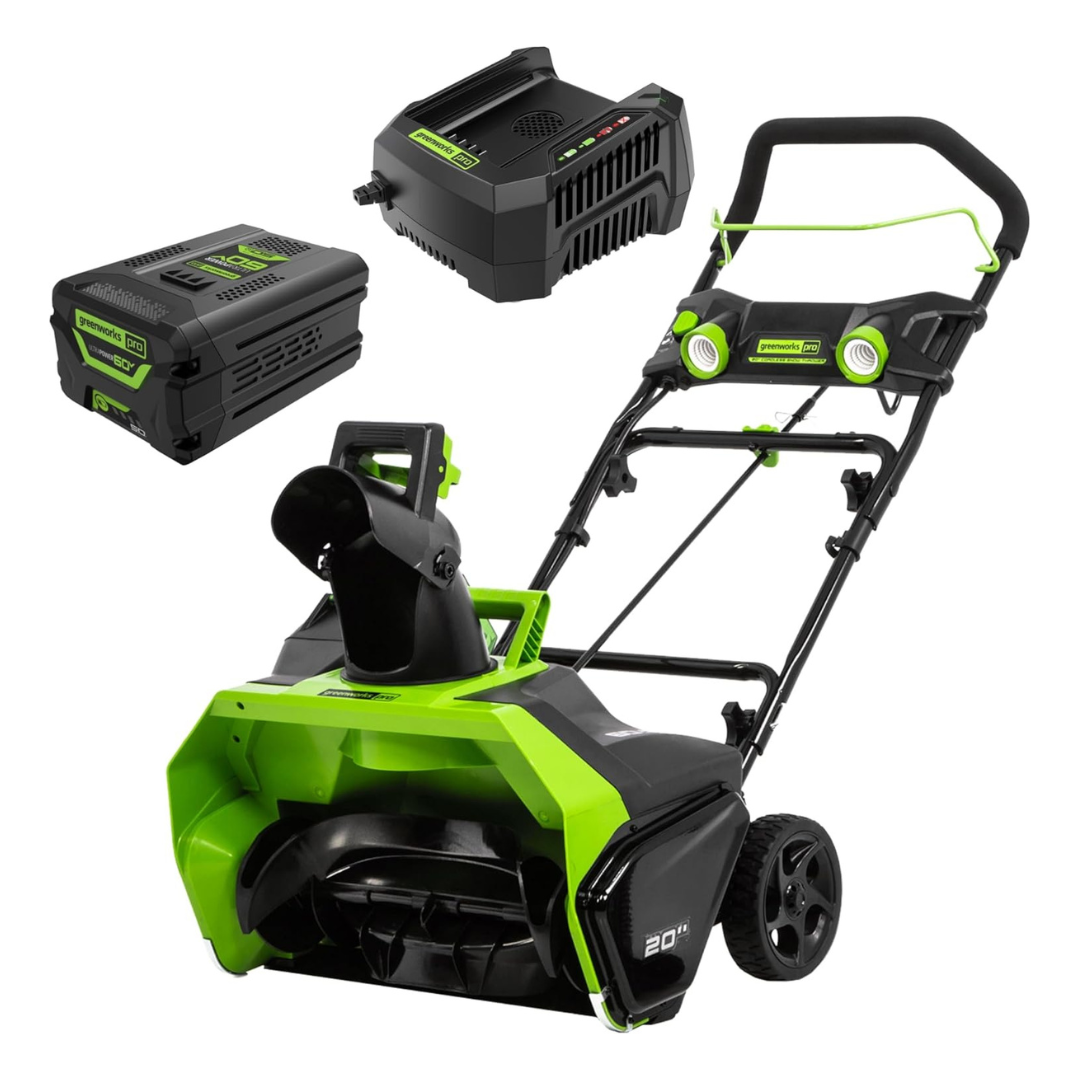 Greenworks 60V 20" Cordless Single-Stage Snow Blower