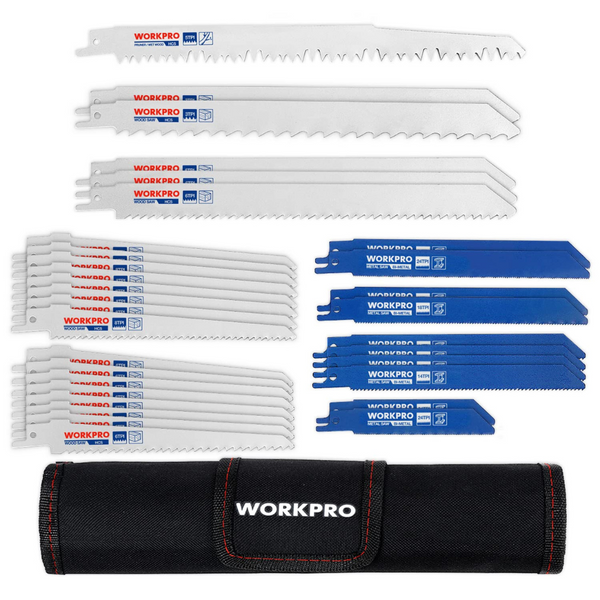 WORKPRO 32-Piece Reciprocating Saw Blade Set with Organizer Pouch