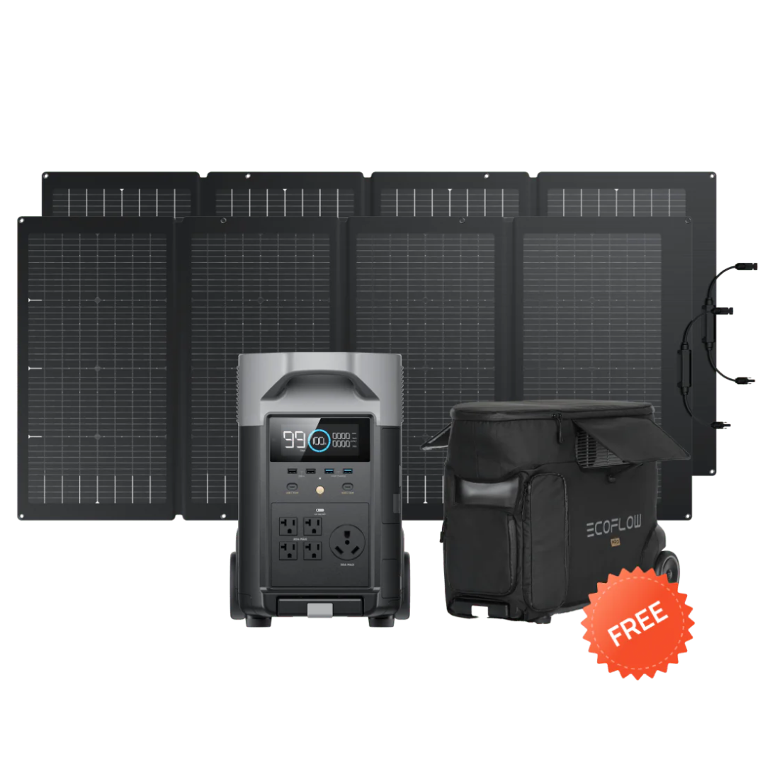 EcoFlow DELTA Pro + 2 x 220W Portable Solar Panels + Pro Bag