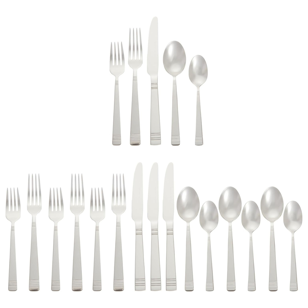 20-Piece Amazon Basics Stainless Steel Bistro Flatware Set