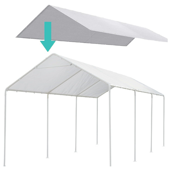 12 x 20ft Carport Replacement Canopy Cover Garage Top