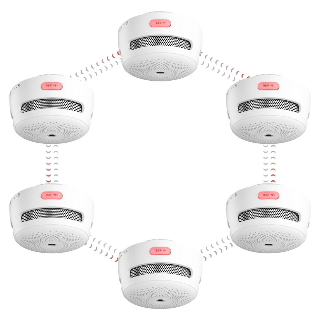 6-Pack X Sense Wireless Interconnected Smoke Detector Fire Alarm