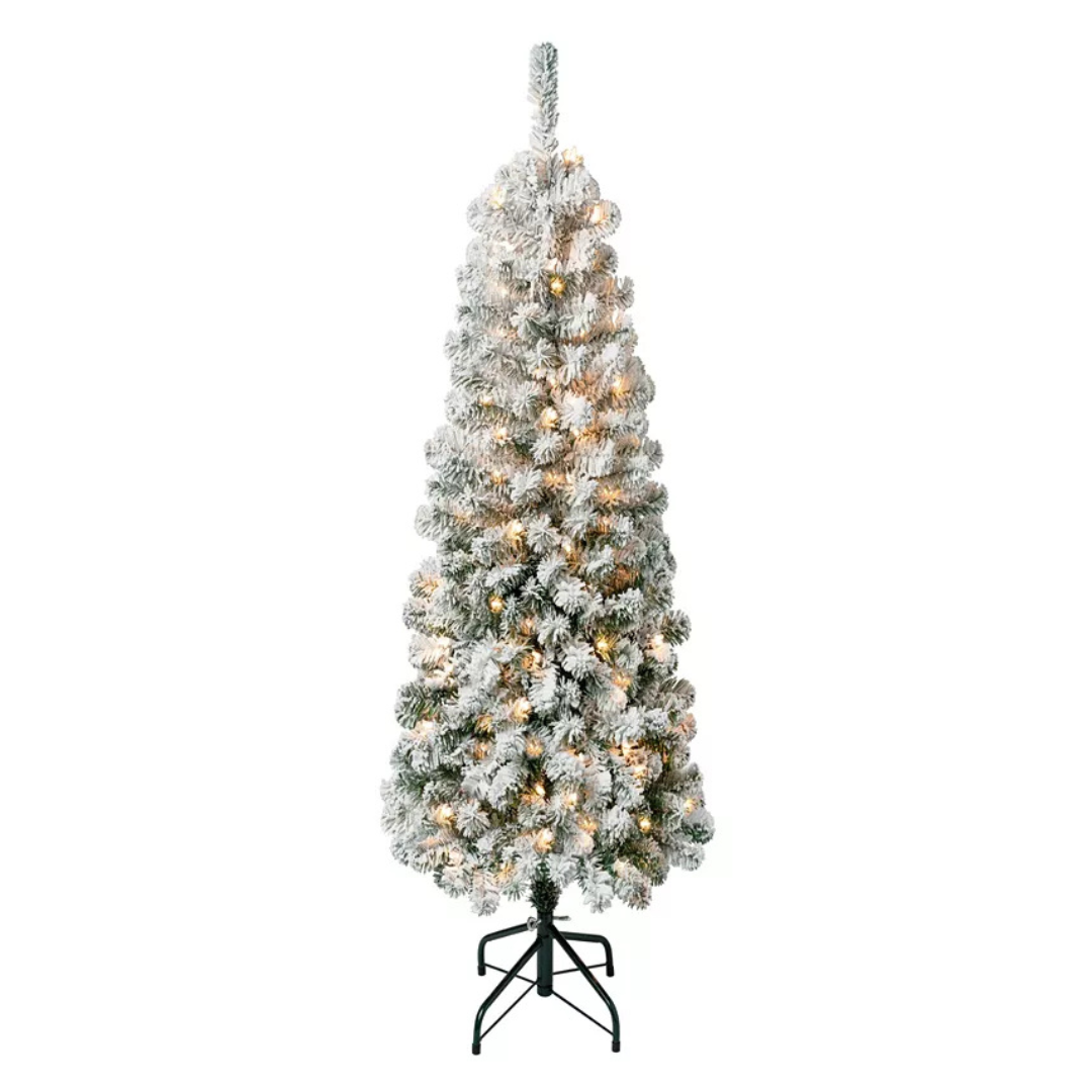 National Tree Company 4.5ft First Traditions Acacia Medium Flocked Tree