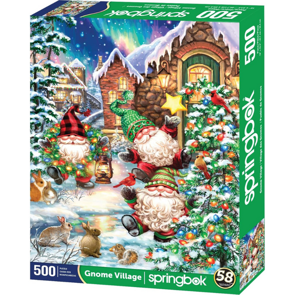 500-Piece Springbok Gnome Village Holiday Jigsaw Puzzle