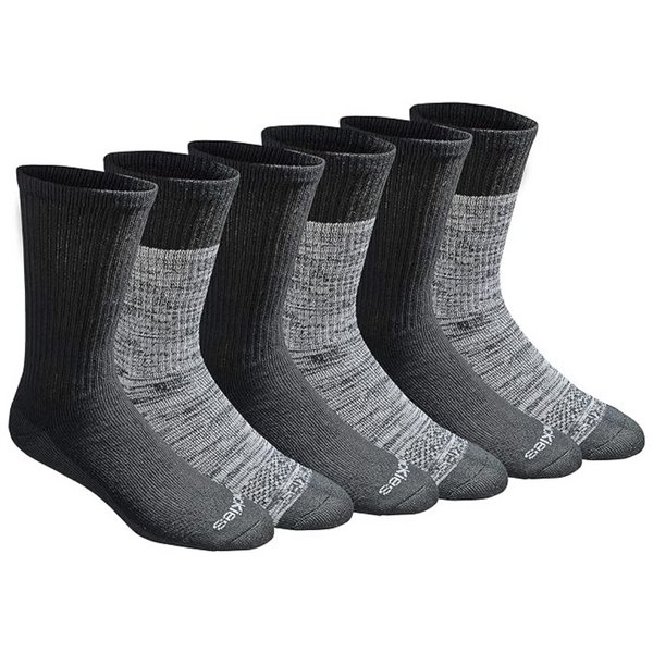 6-Pairs Dickies Men's Dri-tech Moisture Control Crew Socks