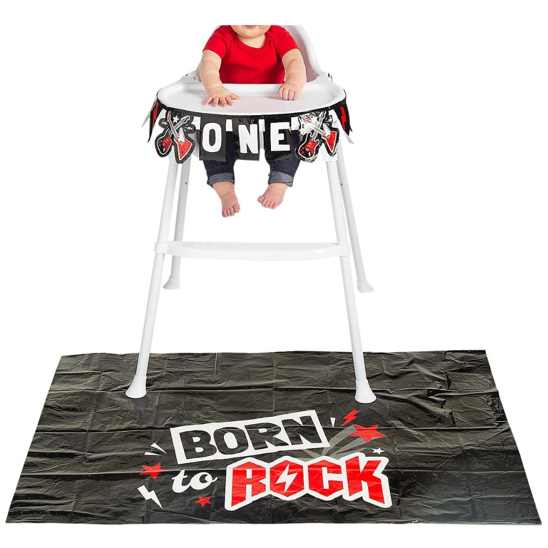 2-Pieces Rockstar 1st Birthday High Chair Decorating Kit