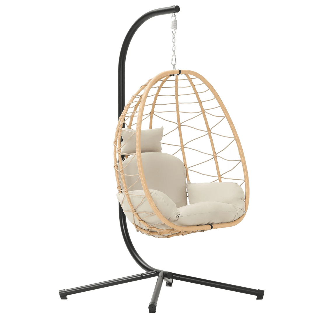 Bifanuo Indoor/Outdoor Wicker Swing Hanging Egg Chair (2 Colors)