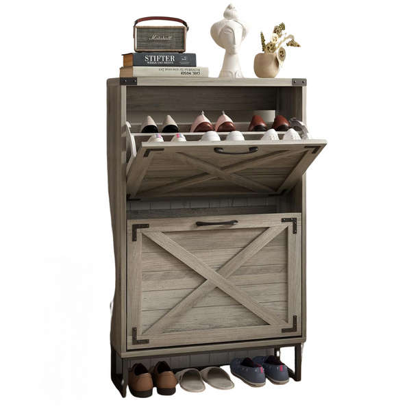 Maupvit 24" W Farmhouse Shoe Cabinet Storage