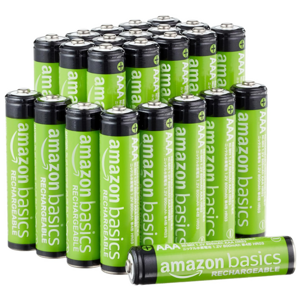 24-Pack AmazonBasics AAA NiMH 800 mAh Rechargeable Batteries