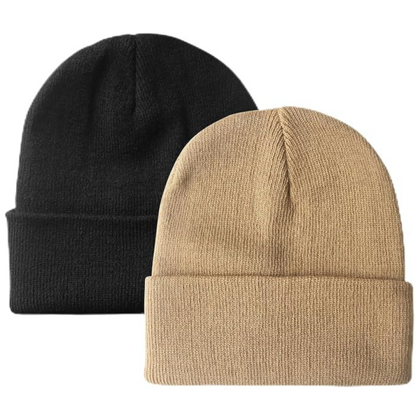 2-Pack Unisex Winter Knit Beanie Hats (Various)