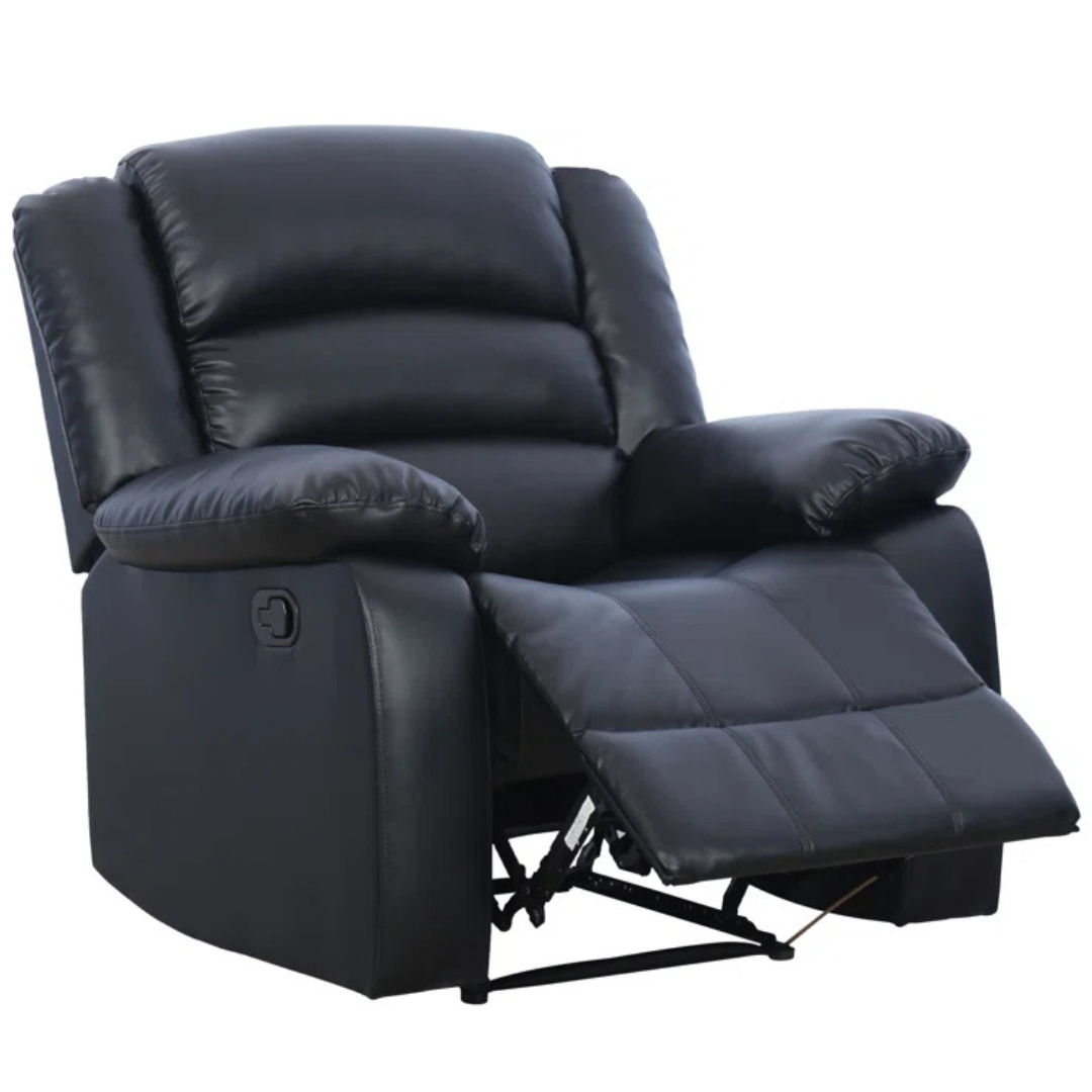 Set Of 2 Latitude Run 38″ Wide Modern Soft Vegan Leather Manual Recliners