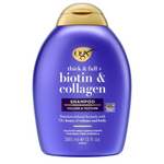 OGX Thick & Full + Biotin & Collagen Volumizing Shampoo, Nutrient-Infused Hair Shampoo With Vitamin B7 Biotin (13 Fl. Oz)