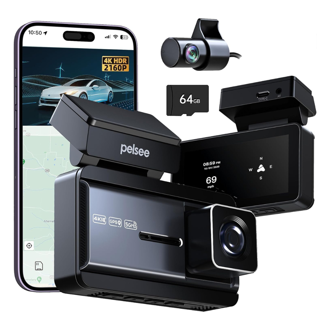 Pelsee P3 4K+1080P Dual Dash Cam