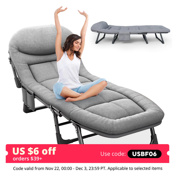 Portable Heavy Duty Foldable Bed With Mattress And Pillow