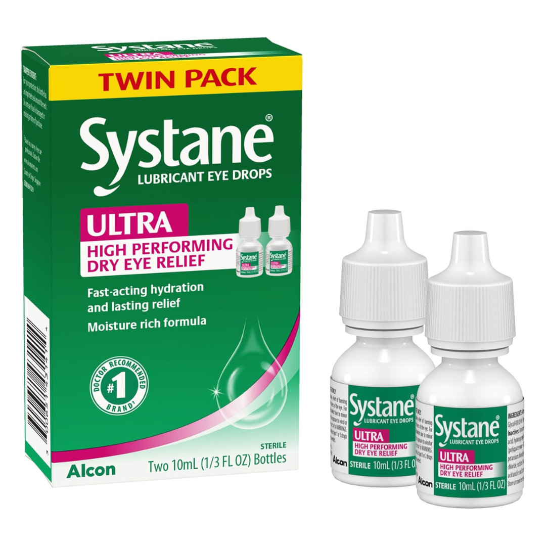 Twin Pack Systane Ultra Lubricant Eye Drops, 10-ML Each