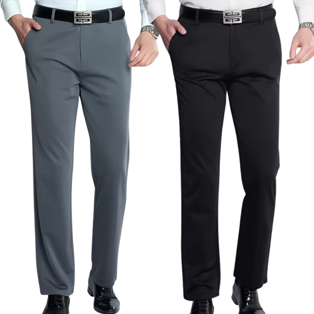 Men's Elastic Straight Sleeve Formal Casual Suit Pants (Various Colors)