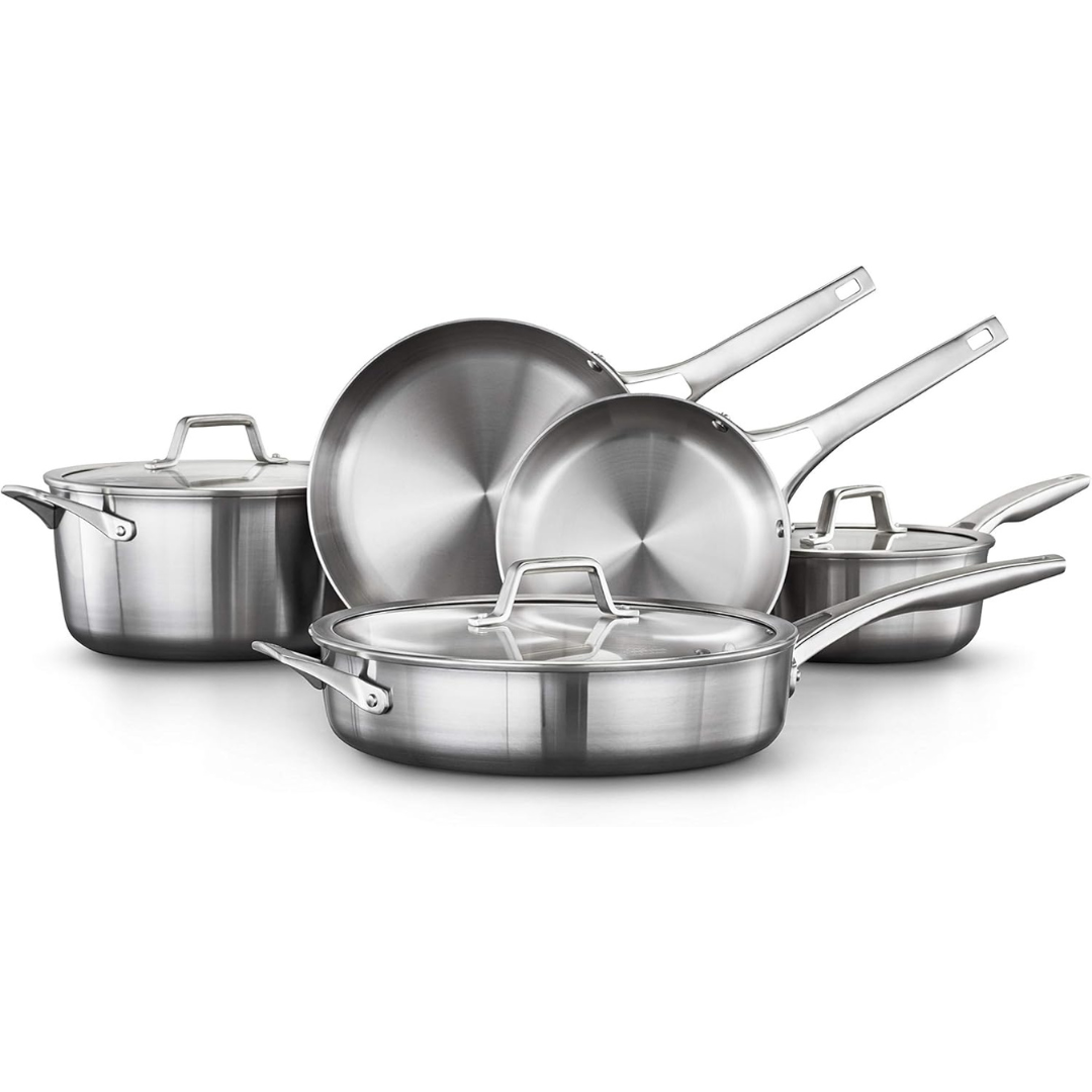 8-Piece Calphalon Premier Stainless Steel Pots & Pans Cookware Set