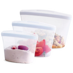 3-Pack Stasher Premium Silicone Reusable Food Storage Bags