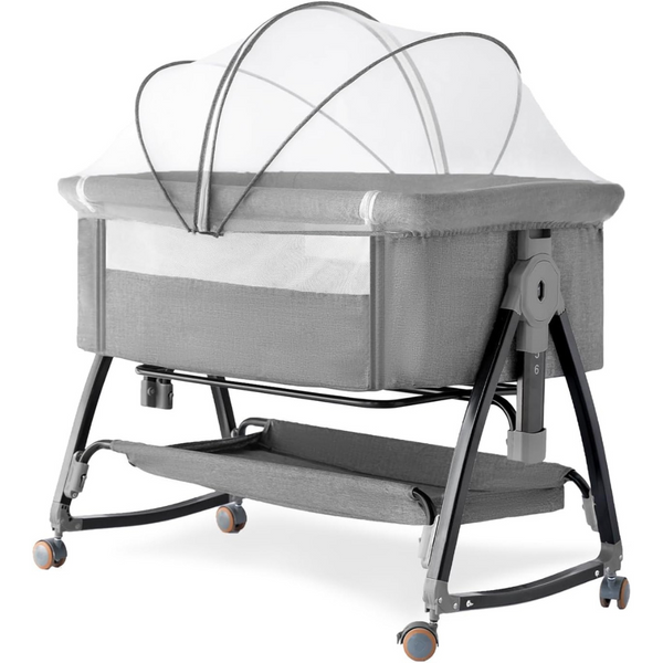 3 in 1 Portable Beside Bassinet with Quick Height Adjustment and Mosquito Nets