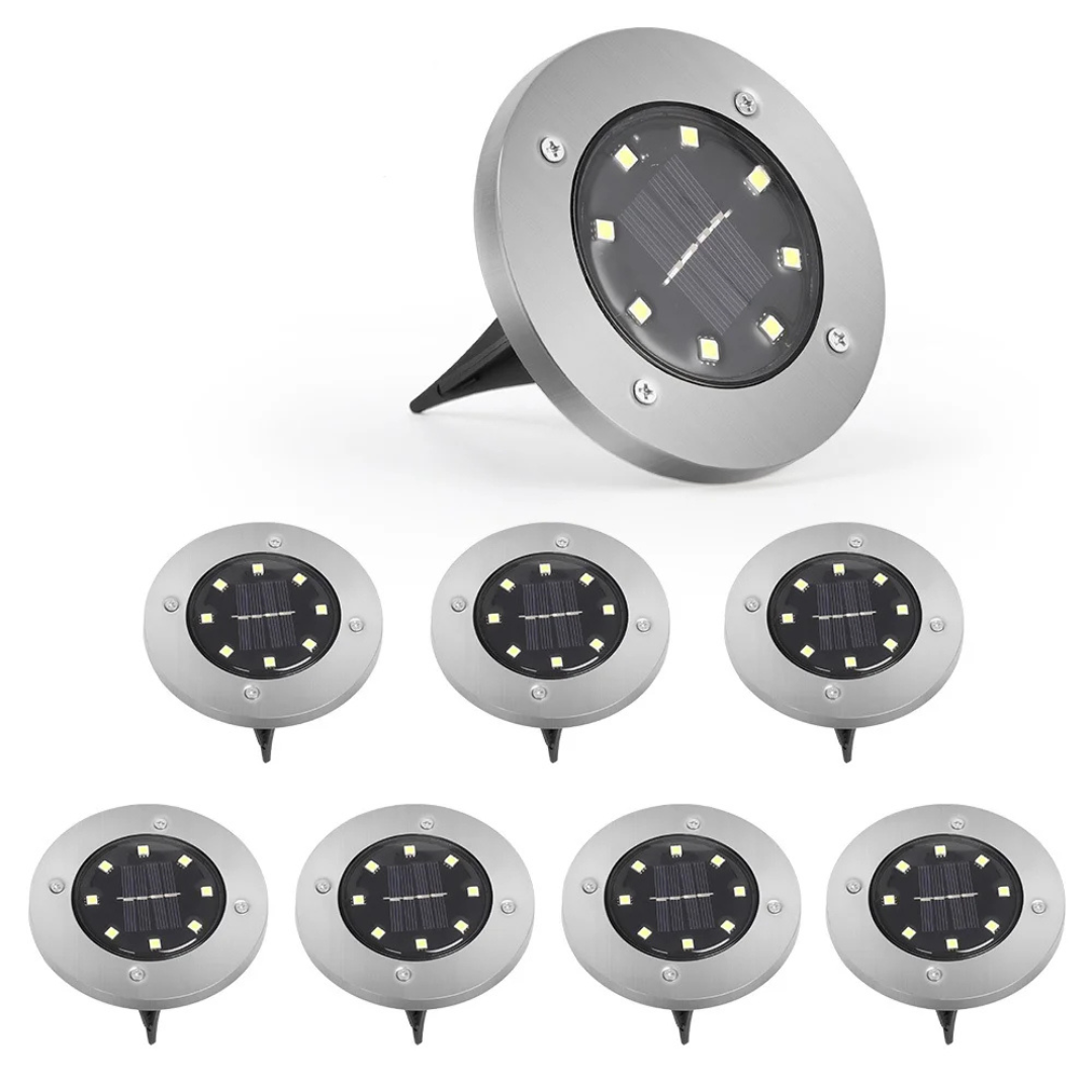 8-Pack Paradise By NEX Solar Power LED Metal Pathway Light Kit