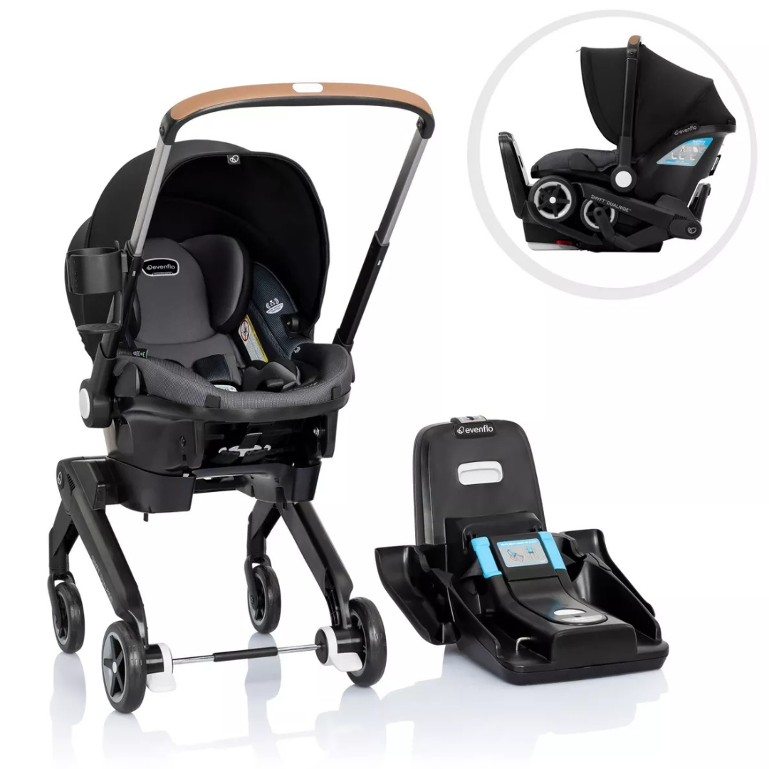 Evenflo Shyft DualRide Infant Car Seat & Stroller Combo W/Carryall Storage