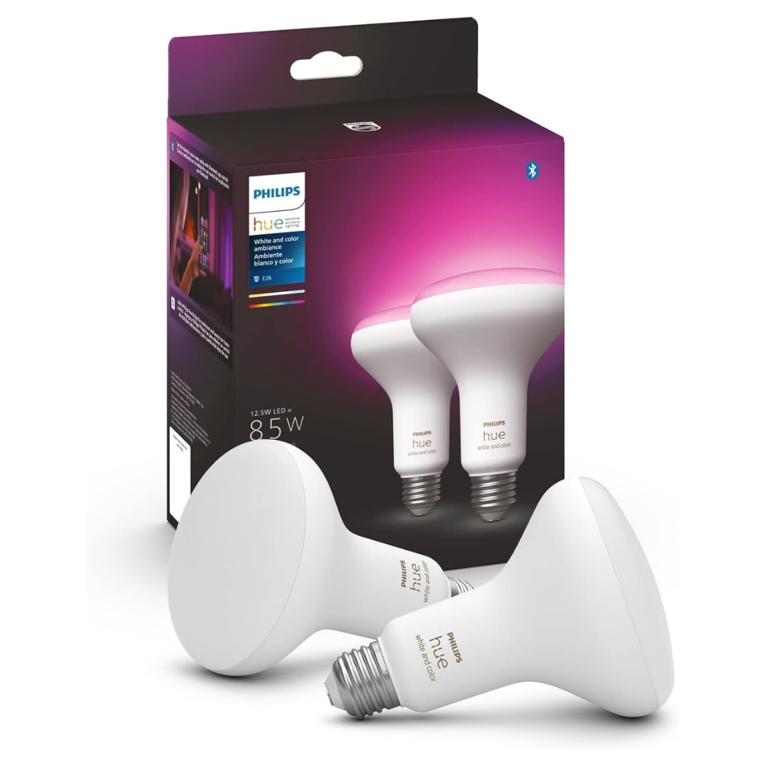 4-Pack Philips Hue White & Color Ambiance BR30 LED Smart Bulbs + Dimmer Switch