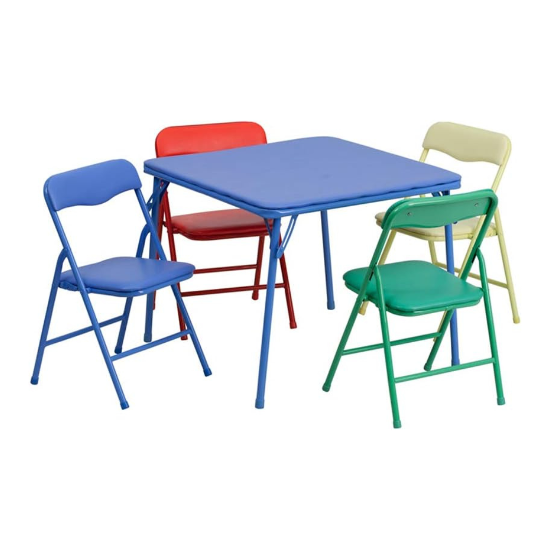 5-Piece Flash Furniture Kids Colorful Folding Table & Chair Set