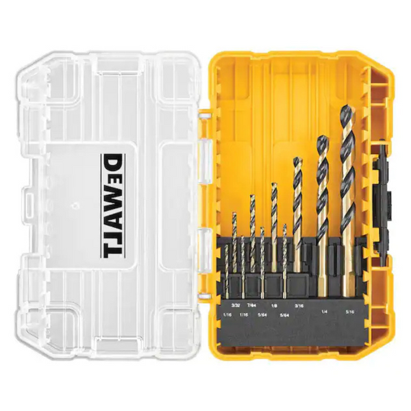 10-Piece Dewalt Black And Gold Drill Bit Set