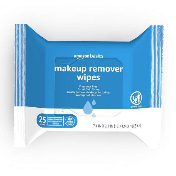 25-Count Amazon Basics Fragrance Free Makeup Remover Wipes