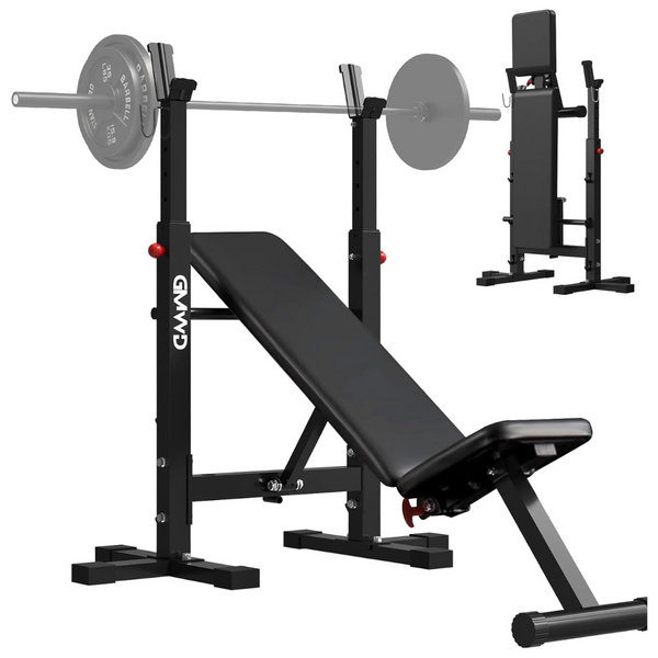 Foldable Multi-Functional Bench Press Set With Bar Holder