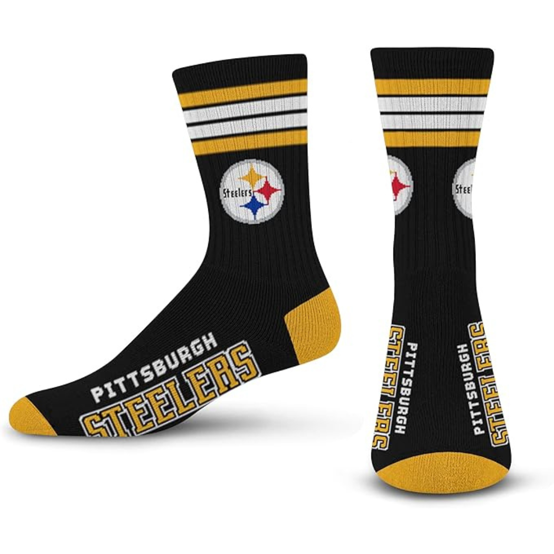 Bare Feet NFL 4 Stripe Deuce Crew Socks (Select Teams Styles)