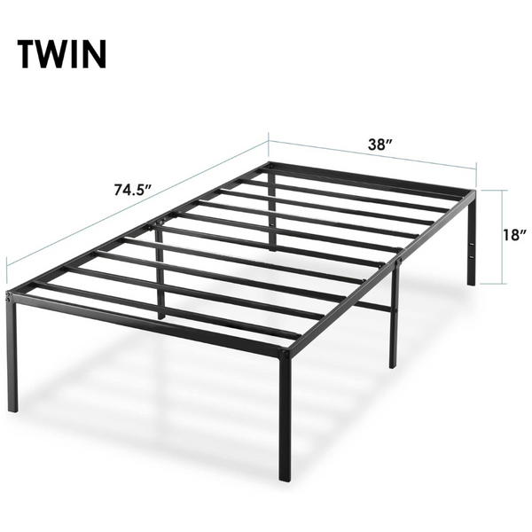 Best Price Mattress Twin 18" Black Metal Platform Bed Frame