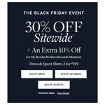 Brooks Brothers Black Friday Sale: 30% Off Sitewide + Extra 10% Off For Reward Members! Dress & Sport Shirts 3 For $99!