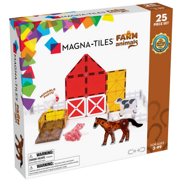 MAGNA-TILES Farm Animals 25-Piece Magnetic Construction Set