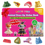 Kids Animal Dress-Up Sticker Book 12 Animals + Over 200 Accessories