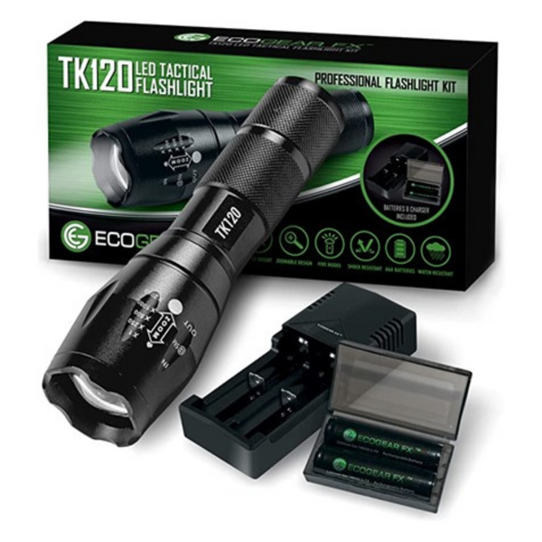 EcoGear FX Complete LED Tactical Flashlight Kit With 5 Light Modes