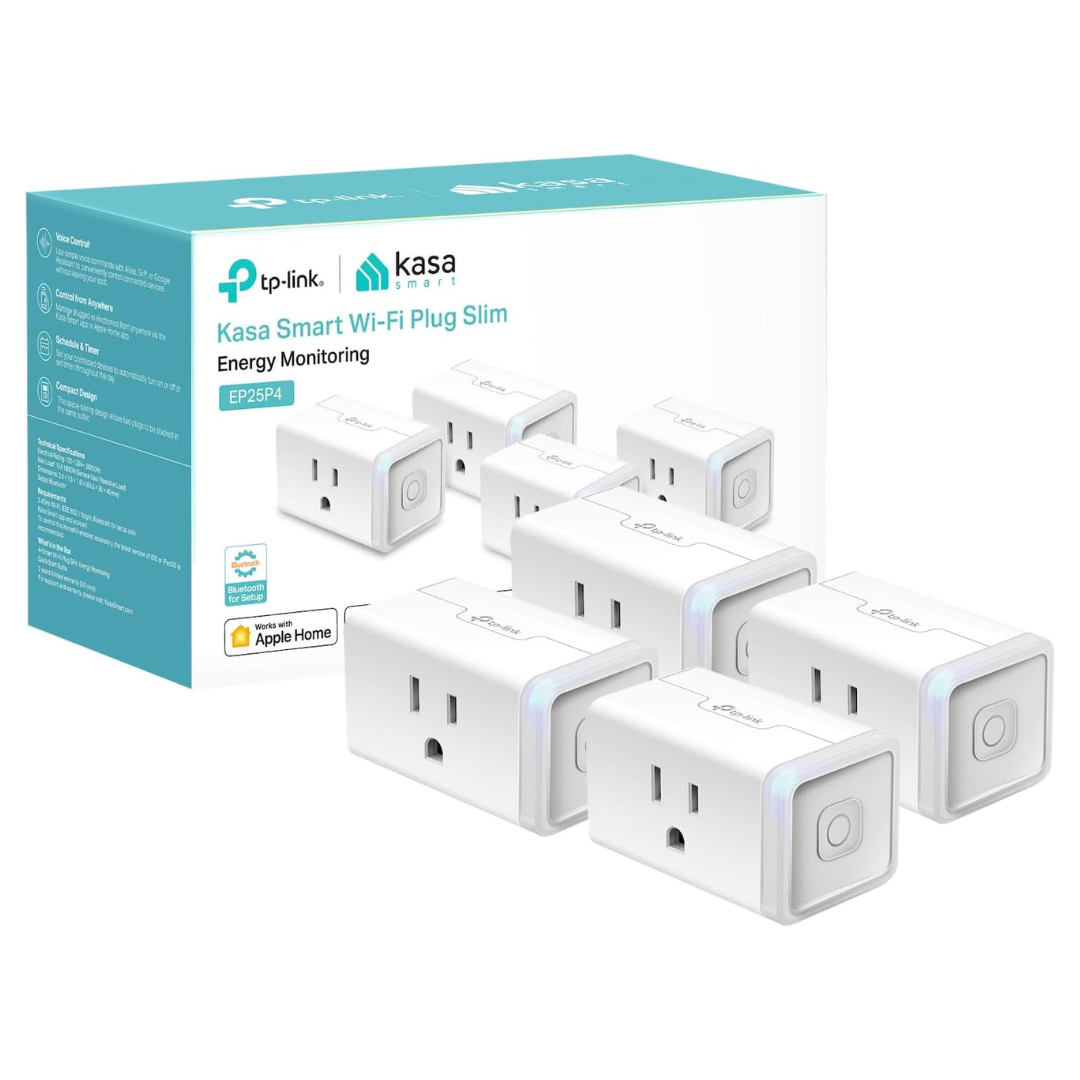 4-Pack TP-Link EP25 Kasa Smart Wi-Fi Plug Slim With Energy Monitoring