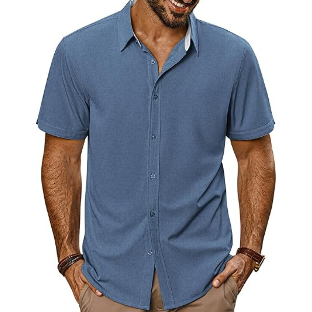 PJ Paul Jones Men's Short Sleeve Wrinkle Free Summer Beach Shirt (Various)